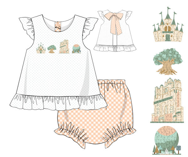 PREORDER 60: SPRING PT 1 - Park Hopping Girl Diaper Set