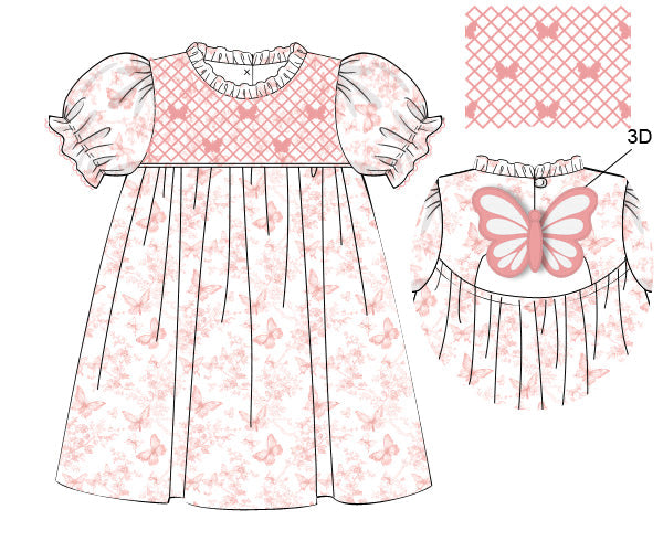 PREORDER 61: SPRING 2 - Spring 2 Girls Only - Geo Butterflies Girl Dress