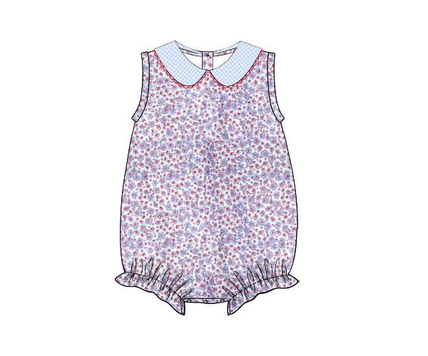RTS - Patriotic Floral Girl Bubble