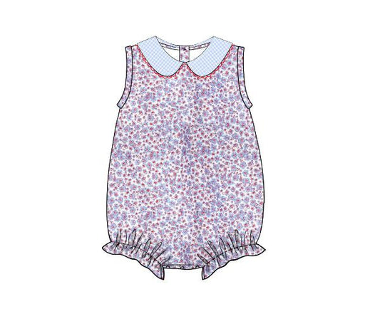 RTS - Patriotic Floral Girl Bubble