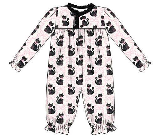 RTS - HALLOWEEN & TURKEYS - GIRLS ONLY - Scaredy Cats Girl 1pc Loungewear