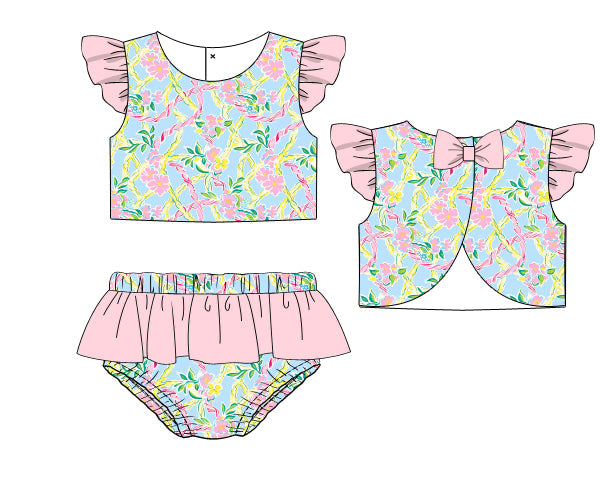 PREORDER 46: SPRING 1 - Tropical Trellis Girl 2pc Swim