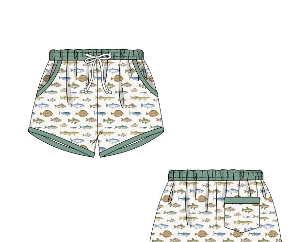 PREORDER 46: SPRING 1 - Spring 1 Boys Only - Catch of the Day Boy Shortie Trunks