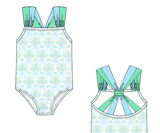 PREORDER 46: SPRING 1 - Seaside Blooms Family Swim Girl 1pc