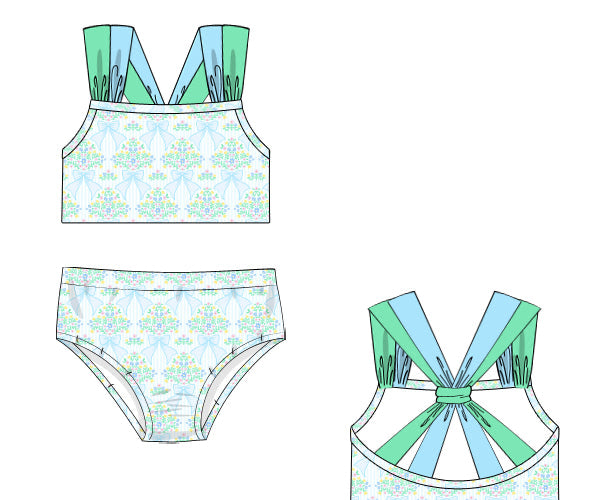 PREORDER 46: SPRING 1 - Seaside Blooms Family Swim Girl 2pc