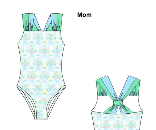 PREORDER 46: SPRING 1 - Seaside Blooms Family Swim Mom 1pc