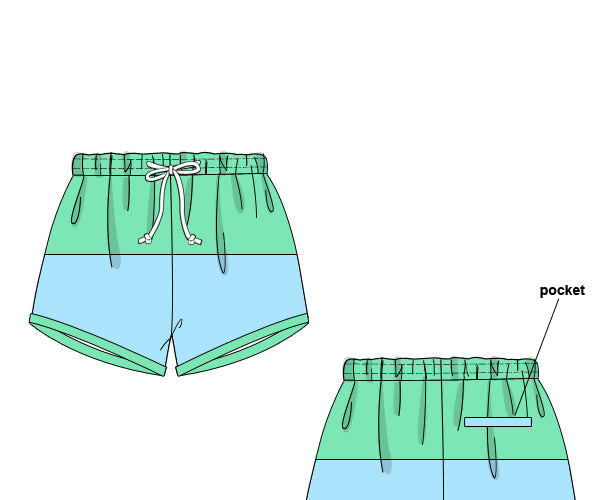 PREORDER 46: SPRING 1 - Seaside Blooms Family Swim Boy Trunks