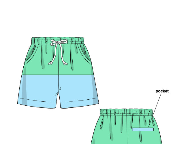 PREORDER 46: SPRING 1 - Seaside Blooms Family Swim Dad Trunks