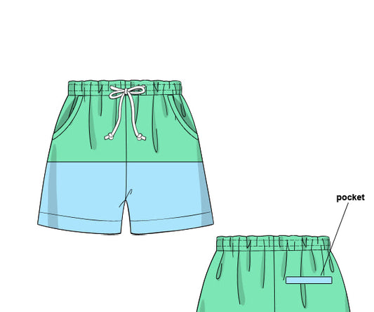 PREORDER 46: SPRING 1 - Seaside Blooms Family Swim Dad Trunks