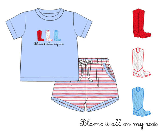 PREORDER 48: SUMMER 1 - Blame It All On My Roots Boy Shortie Set