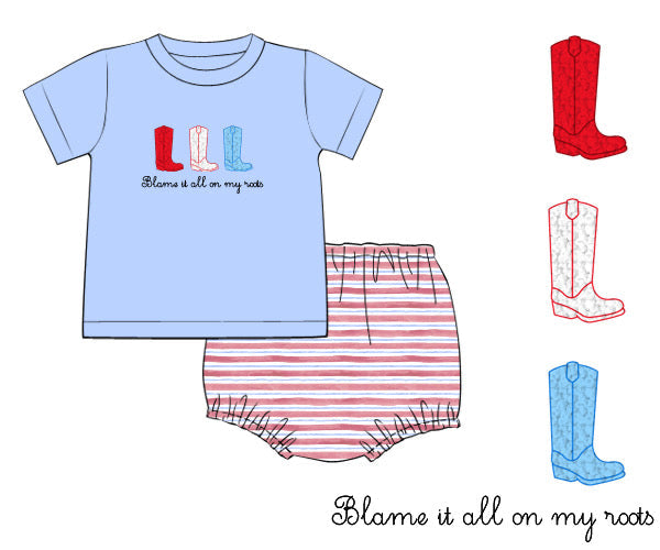 PREORDER 48: SUMMER 1 - Blame It All On My Roots Boy Diaper Set