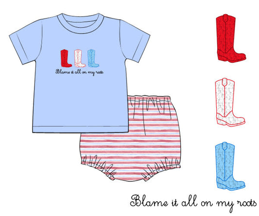 PREORDER 48: SUMMER 1 - Blame It All On My Roots Boy Diaper Set