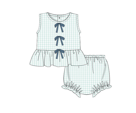 PREORDER 46: SPRING 1 - Sage & Stone Bows Girl Diaper Set