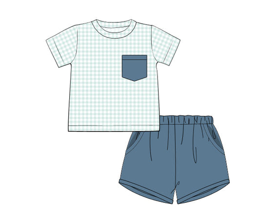 PREORDER 46: SPRING 1 - Sage & Stone Bows Boy Shortie Set
