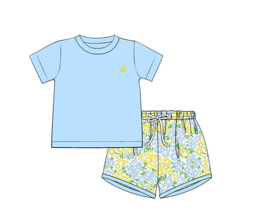PREORDER 46: SPRING 1 - Small Garden Blooms Boy Shortie Set