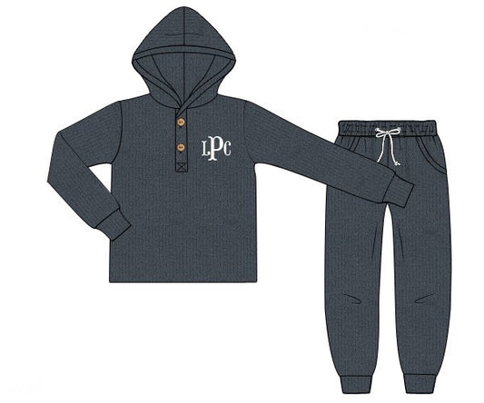 RTS - Sweater Joggers Boy Set - Navy - NO MONOGRAM