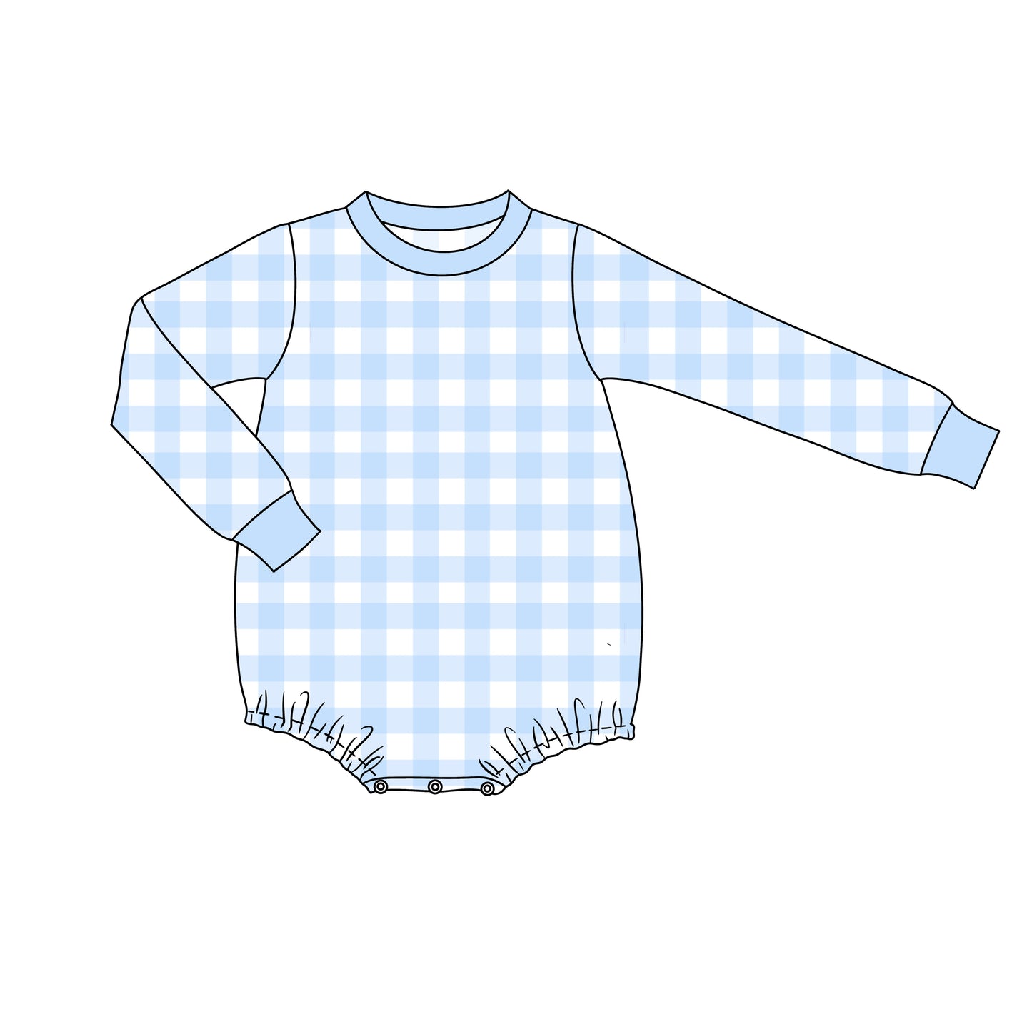 PREORDER 59: TTS - TTS Boys Only - Blue Gingham Basics Boy Bubble