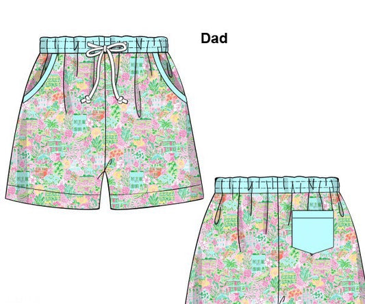 RTS - Preppy Gator Swim Dad Trunks