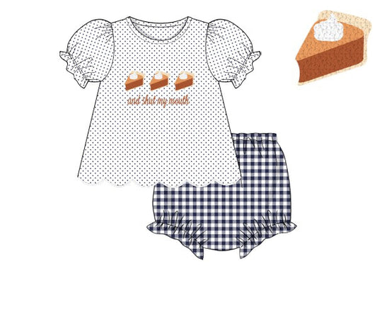 PREORDER 54: HALLOWEEN & TURKEYS - French Knot Sweet Potato Pie Girl Diaper Set
