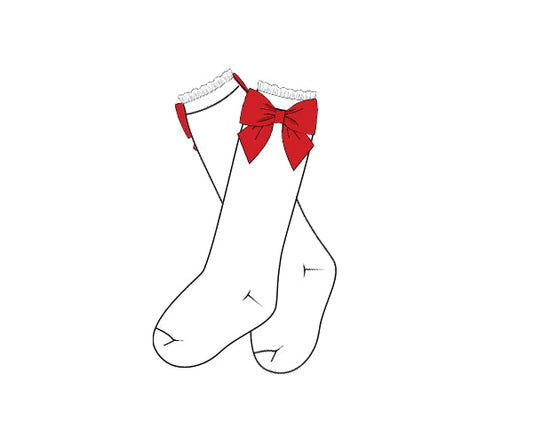 PREORDER 55: CHRISTMAS 1 - Red Bow Socks