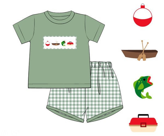 PREORDER 45: RERUNS - Gone Fishin’ Boy Shortie Set