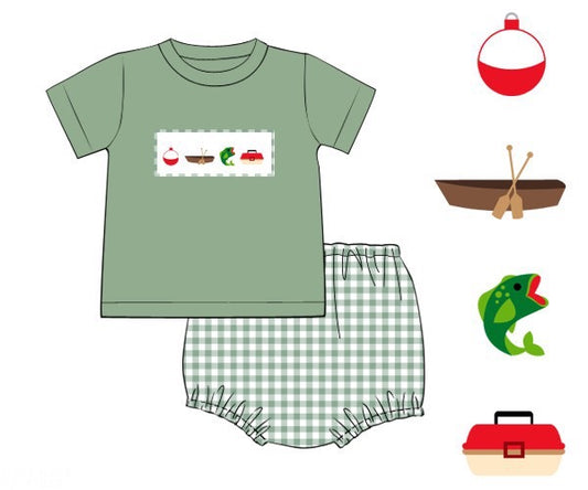 PREORDER 45: RERUNS - Gone Fishin’ Boy Diaper Set