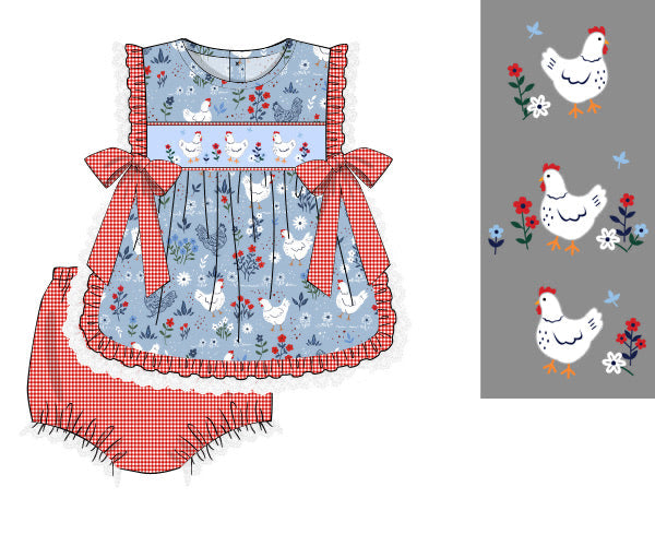 PREORDER 62: SUMMER PT 1 - Summer Chicks Girl Diaper Set
