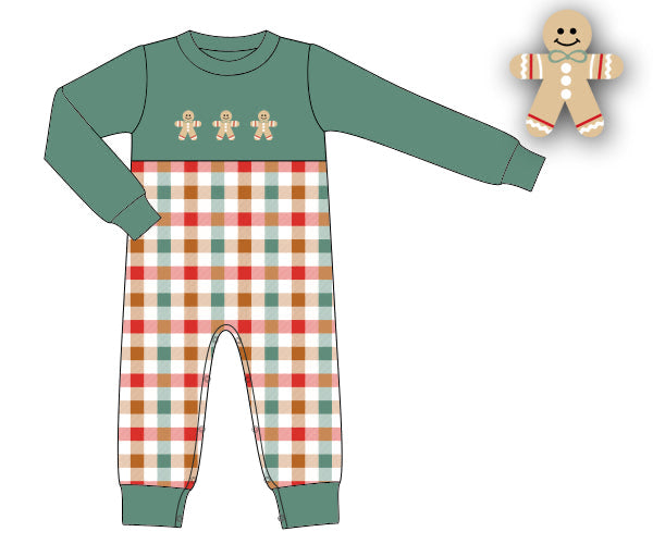 PREORDER 55: CHRISTMAS 1 - Embroidered Gingerbread Boy Longall