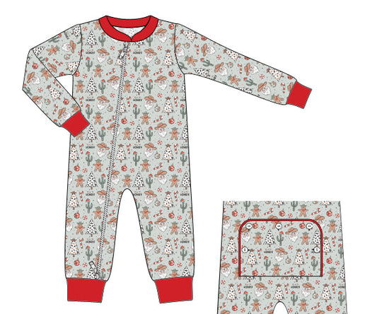 PREORDER 56: CHRISTMAS 2 - Christmas 2 Boys Only - Ho, Ho, Howdy Loungewear Boy Zippy
