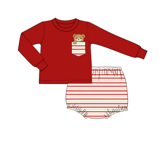 PREORDER 59: TTS - Beary Valentine Boy Diaper Set