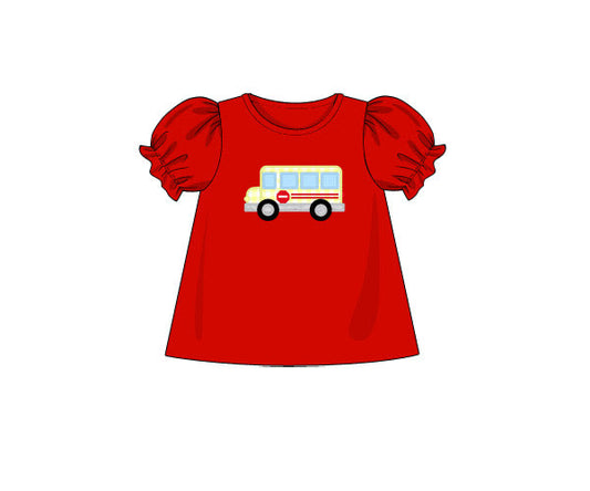 PREORDER 49: SUMMER PT 2 - Back to School Shirt Only - Applique School Bus Girl Shirt