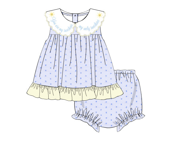 PREORDER 61: SPRING 2 - You Are My Sunshine Girl Diaper Set