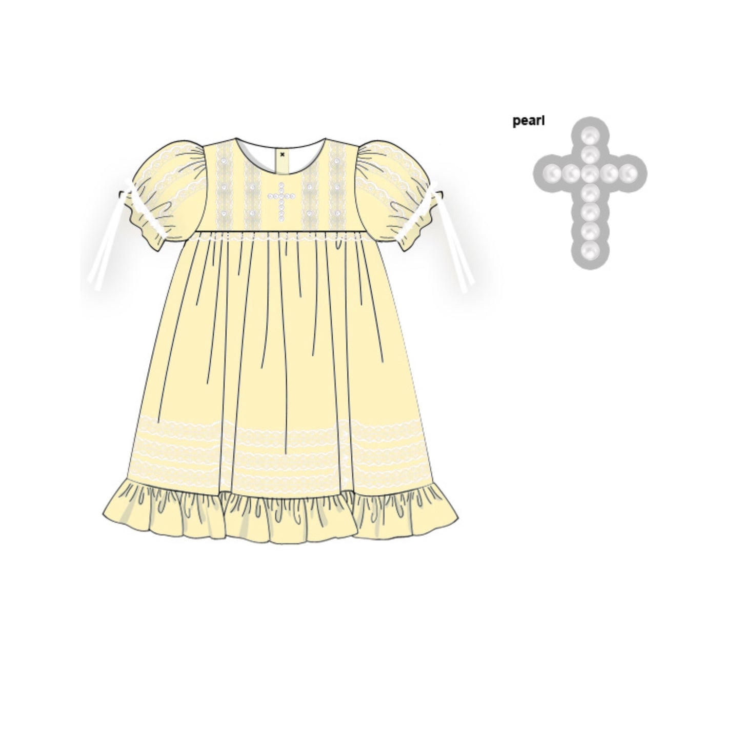 PREORDER 60: SPRING PT 1 - Pearl Cross Girl Dress