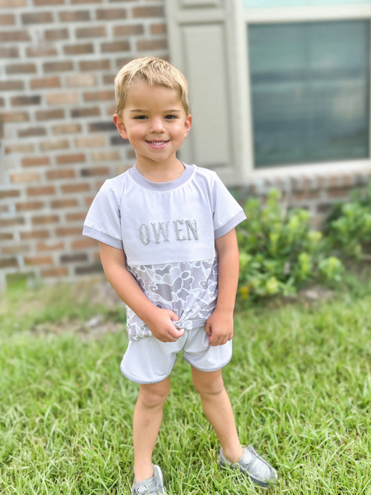 RTS - SUMMER 1 - Summer Camo Boy Shortie Set - NO MONOGRAM