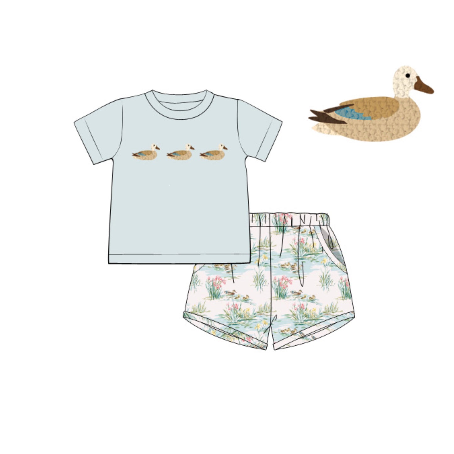 PREORDER 60: SPRING PT 1 - Spring Mallards Boy Shortie Set