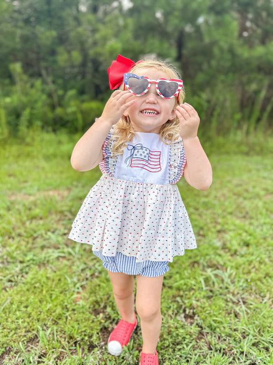 RTS - SUMMER 1 - God Bless The USA Girl Diaper Set
