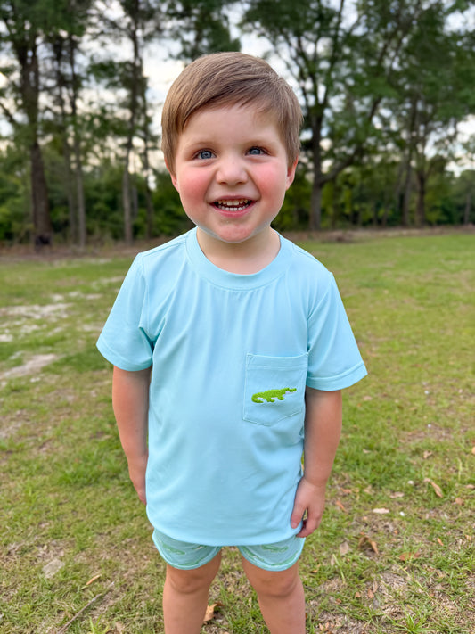 RTS - SUMMER 1 - Gator Bay Boy Shortie Set