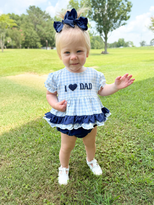 RTS - SUMMER 1 - FK I Heart Dad Girl Diaper Set