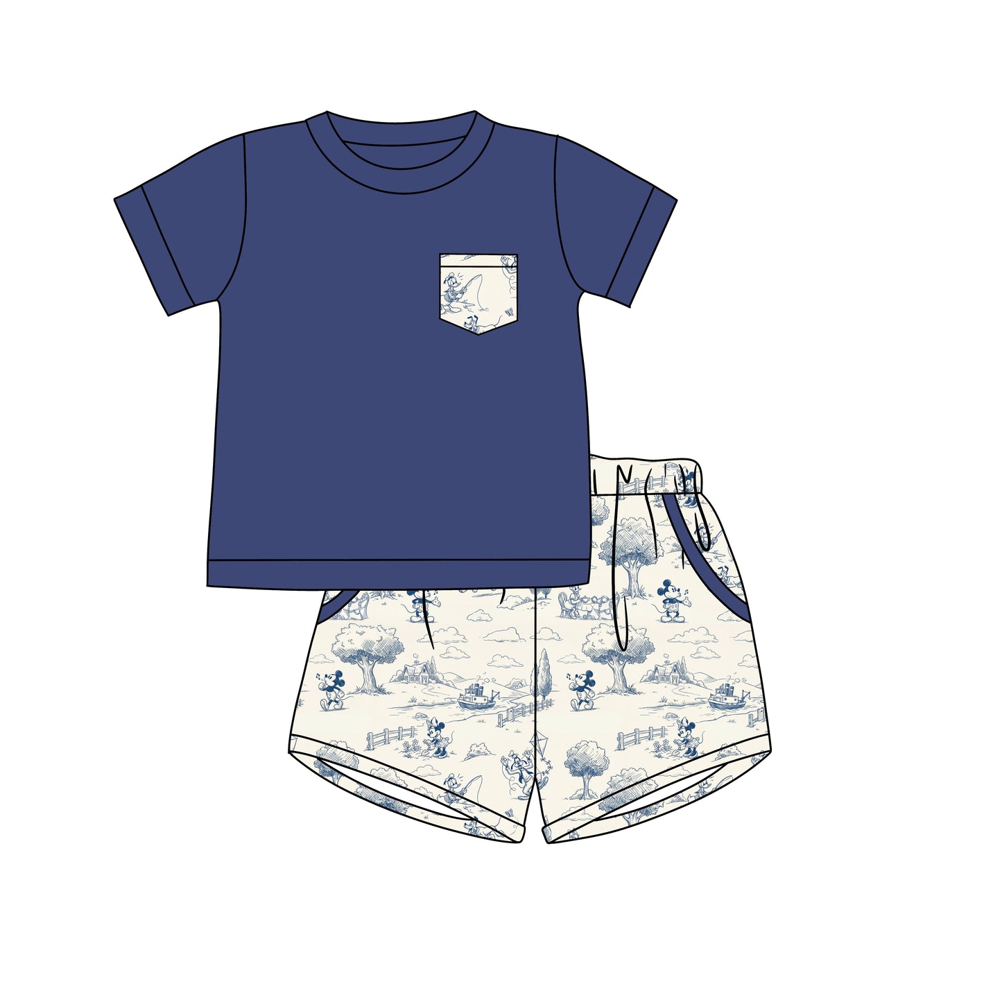 PREORDER 60: SPRING PT 1 - Mouse Toile Boy Shortie Set
