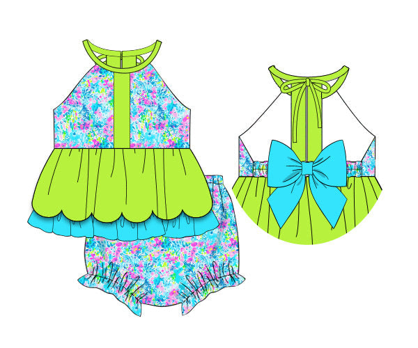 PREORDER 62: SUMMER PT 1 - Neon Lily Girl Diaper Set