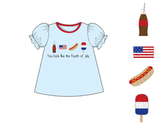 PREORDER 62: SUMMER PT 1 - Shirt Only - FK You Look Like the Fourth of July Girl Shirt