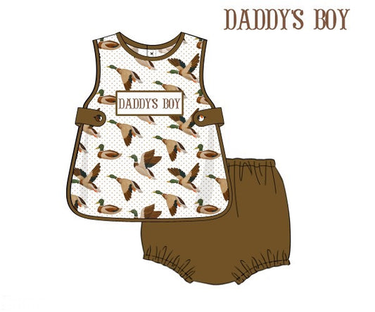 PREORDER 48: SUMMER 1 - Mallard Name Smocks Boy Diaper Set