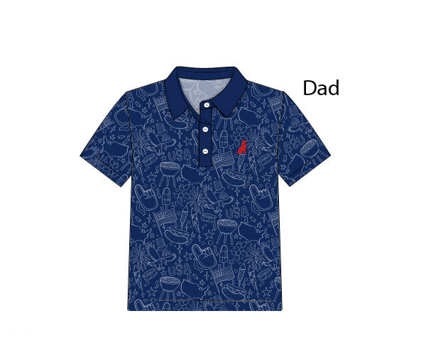 PREORDER 62: SUMMER PT 1 - Boys Only - Summer Grilling Dad Polo Shirt