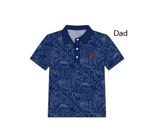 PREORDER 62: SUMMER PT 1 - Boys Only - Summer Grilling Dad Polo Shirt