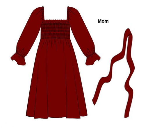 RTS - Vintage Velvet & Pearls Mom Dress