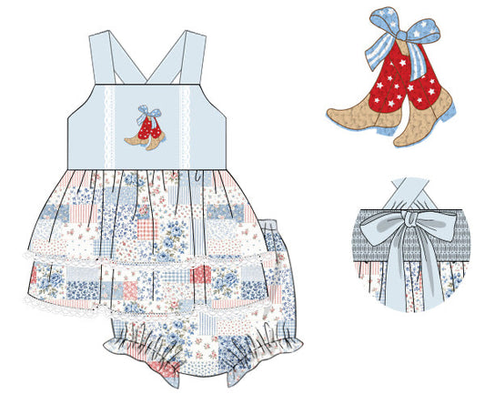 PREORDER 62: SUMMER PT 1 - Girls Only - RWB Boots Girl Diaper Set
