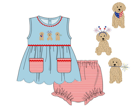 PREORDER 62: SUMMER PT 1 - Firecracker Puppies Girl Diaper Set