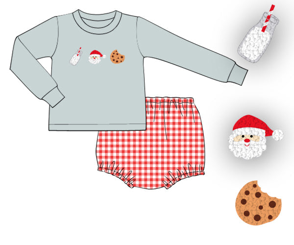 RTS - Santa’s Milk & Cookies Boy Diaper Set