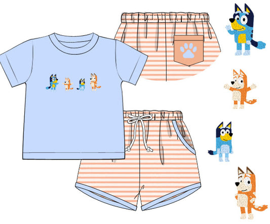 PREORDER 62: SUMMER PT 1 - Blue Dog Pals Boy Shortie Set