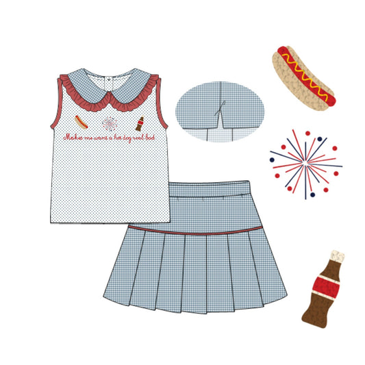 PREORDER 62: SUMMER PT 1 - Makes Me Want A Hotdog Girl Skort Set